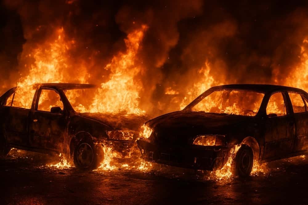 Piromanul care a incendiat două mașini pe o stradă din Ploiești a fost reținut