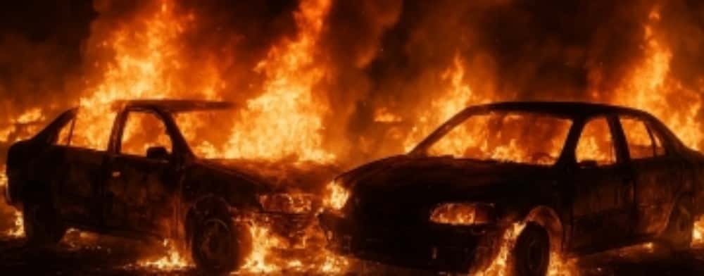 Piromanul care a incendiat două mașini pe o stradă din Ploiești a fost reținut