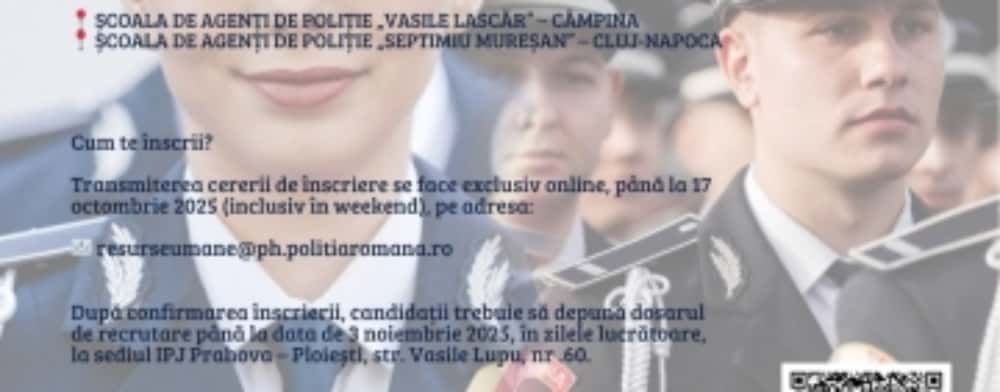 Vrei să devii agent de poliție? IPJ PRAHOVA te așteaptă!