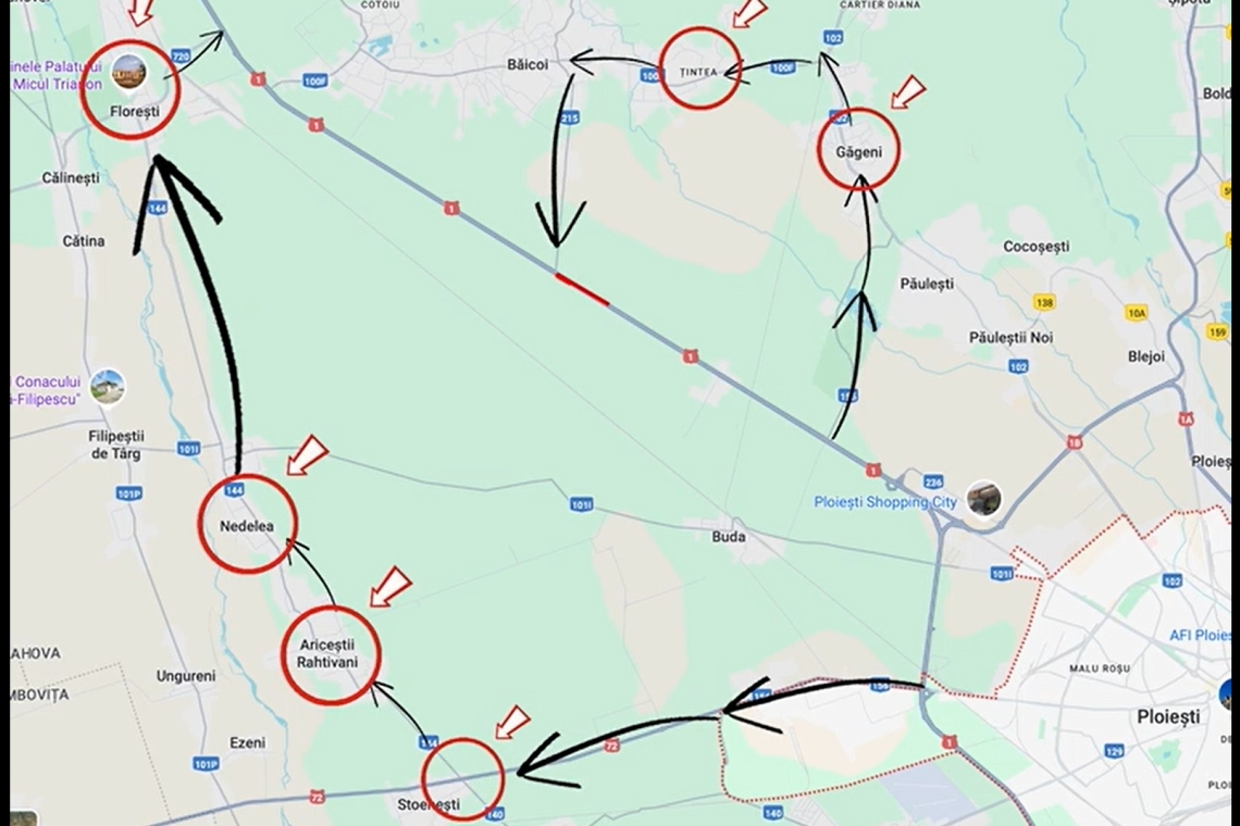 Nu uitați! Mâine se închide DN1, la Movila Vulpii! Rutele ocolitoare stabilite de autorități