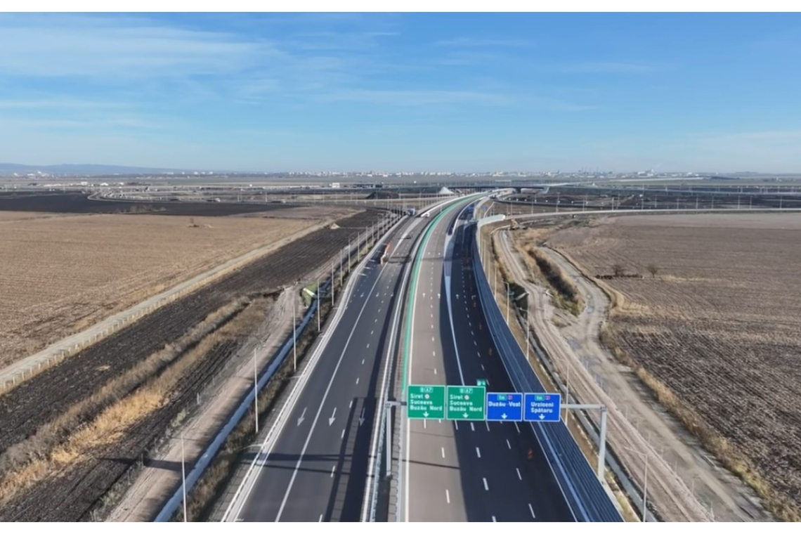 Astăzi se deschide circulația pe Lotul 3 al Autostrăzii A7, între Pietroasele și Buzău. Trafic neîntrerupt între București și Focșani