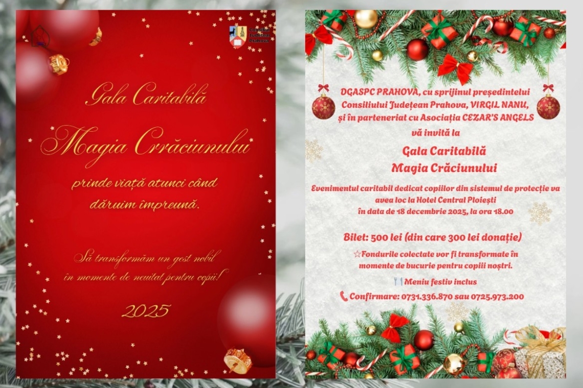 Gala caritabilă „Magia Crăciunului”, organizată la Ploiești pentru copiii din sistemul de protecție al DGASPC Prahova