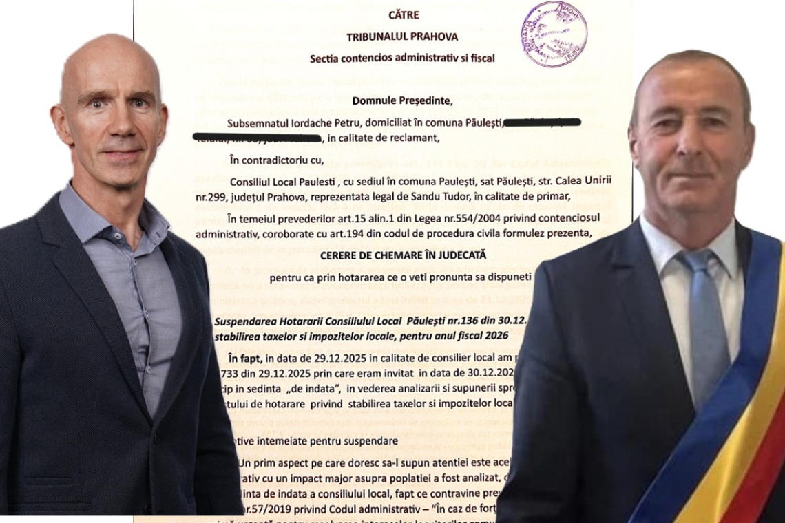 Un consilier local din Păulești contestă în instanță hotărârea privind majorarea taxelor și impozitelor locale