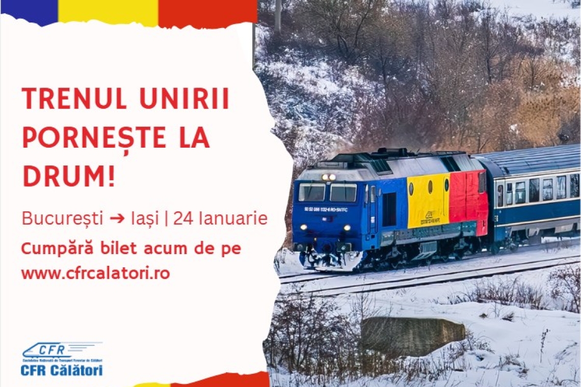 „Trenul Unirii” oprește sâmbătă dimineață și în Ploiești Sud și Mizil. Aflați la ce oră îl puteți întâmpina!