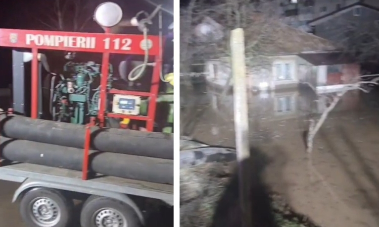 Pompierii prahoveni, solicitați să intervină pentru evacuarea apei din gospodării, în Pleașa și Plopu