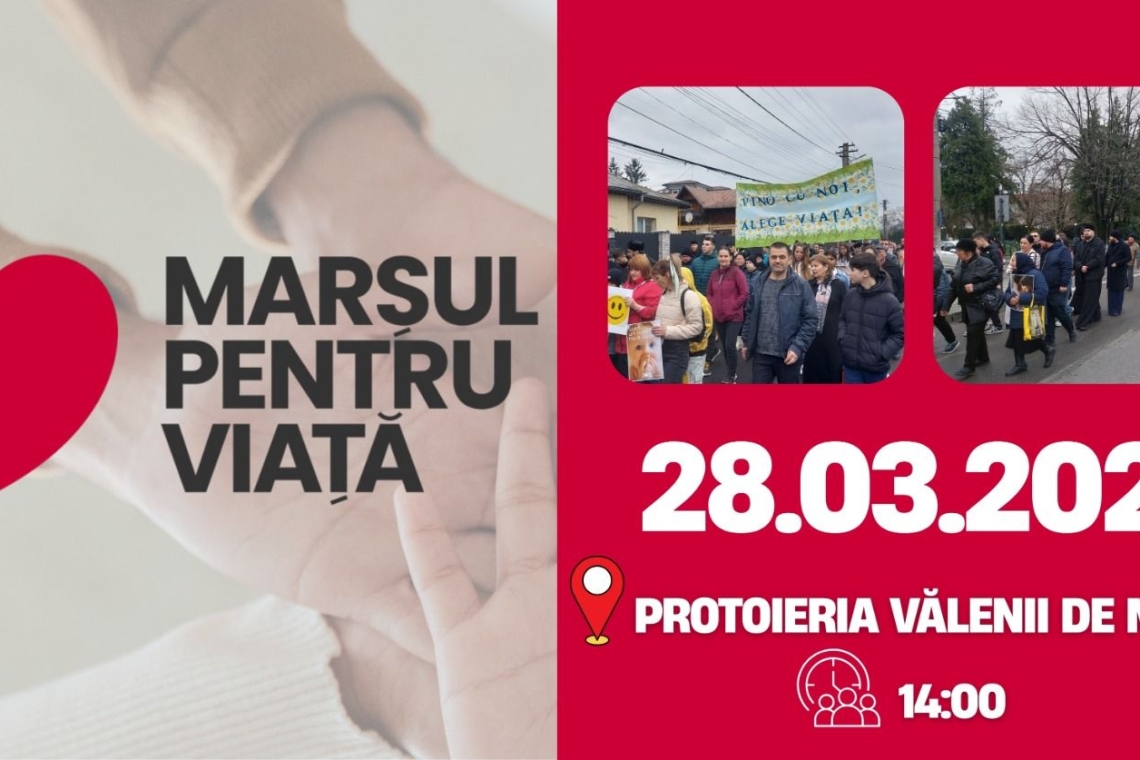 Marș pentru Viață, la Vălenii de Munte, în Postul Paștelui
