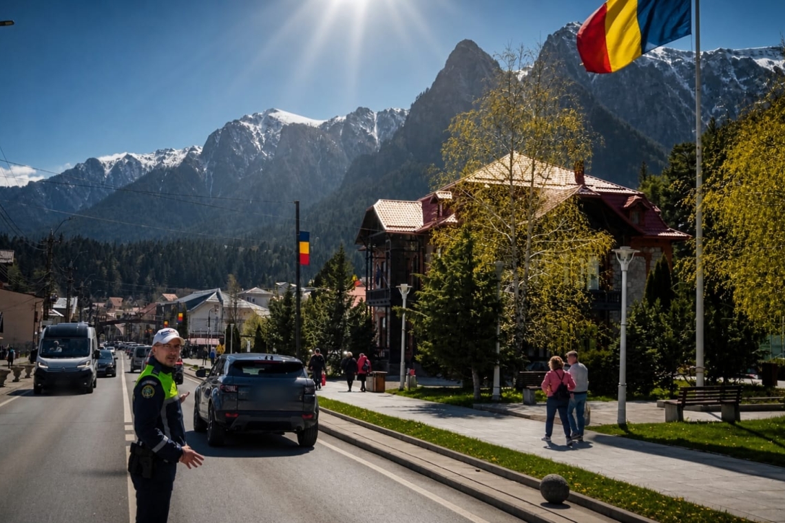 Trafic intens la întoarcerea de pe Valea Prahovei! Se circulă cu viteza melcului în Azuga, Bușteni și Comarnic