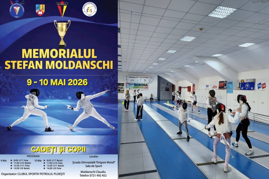 Peste 270 de sportivi vor participa, în weekend, la Ploiești, la concursul de floretă Cupa ”Memorialul Ștefan Moldanschi”