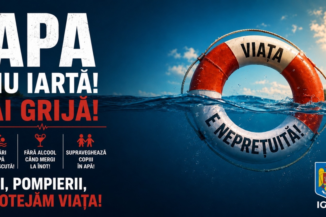 Campanie de prevenire a riscului de înec, derulată de IGSU. Aflați în ce județe sunt mai multe cazuri