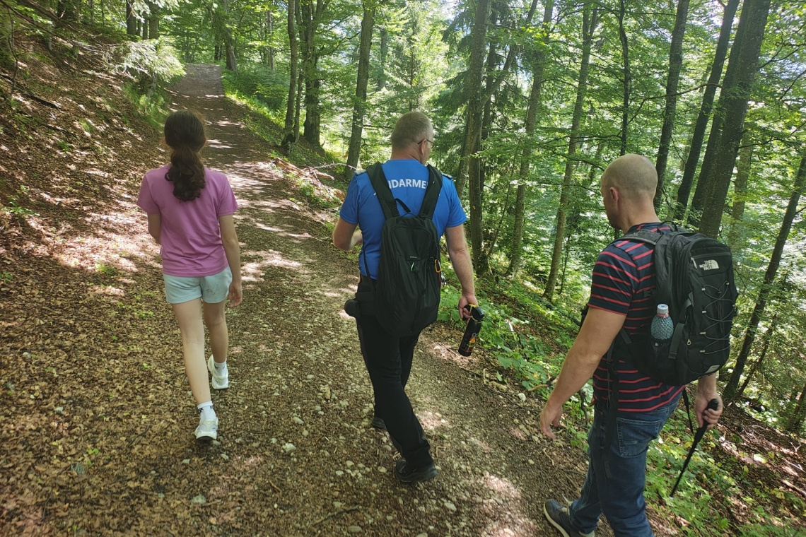 Doi turiști au fost însoțiți de jandarmii montani după ce s-au întâlnit cu o ursoaică și cei doi pui ai săi, în Munții Ciucaș