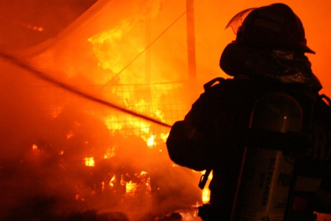 Incendiu în toiul nopții la un depozit din Mizil. Flăcările au izbucnit într-o hală de produse congelate