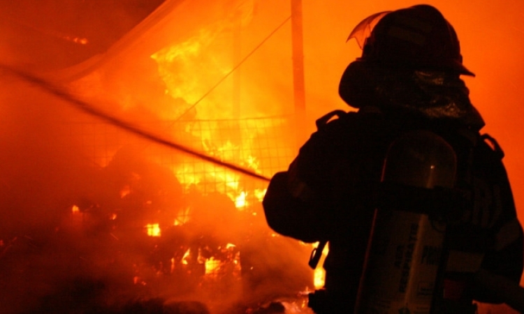 Incendiu în toiul nopții la un depozit din Mizil. Flăcările au izbucnit într-o hală de produse congelate