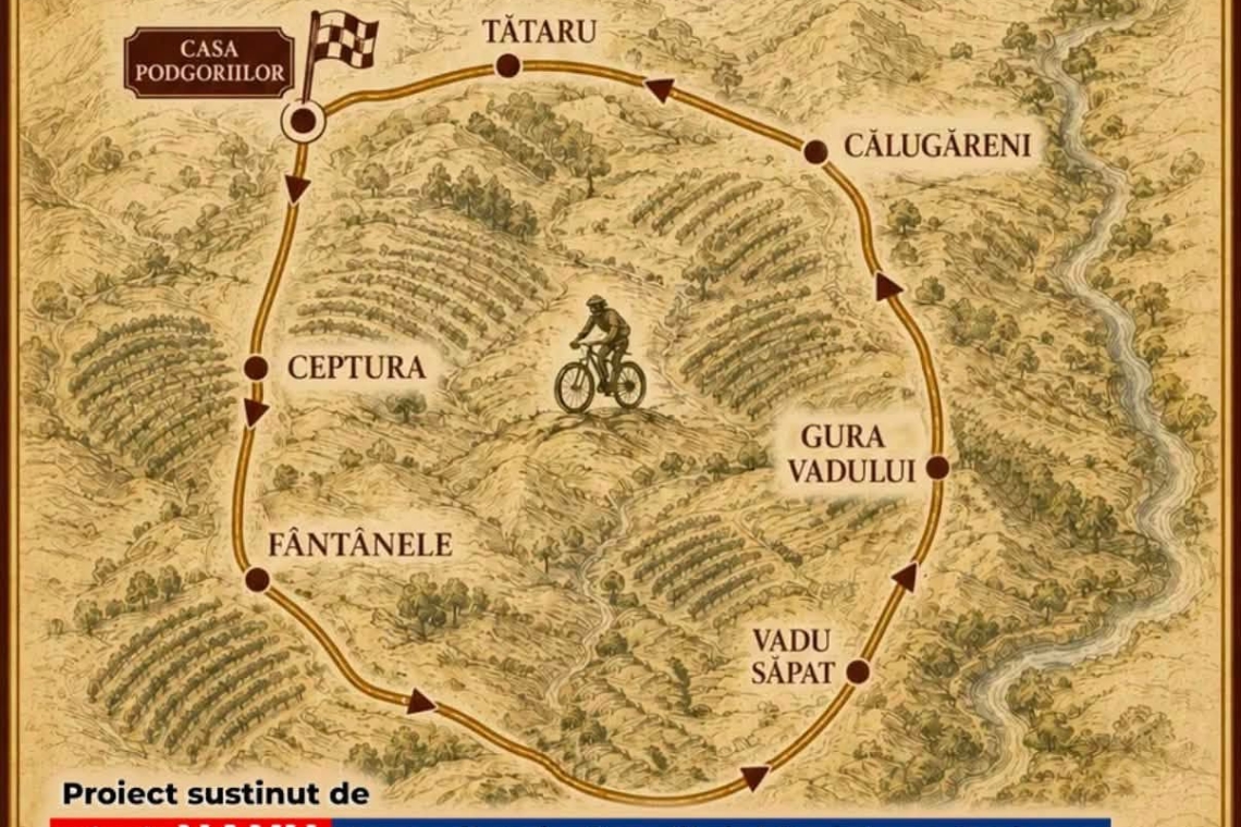 „Drumul lui Bachus”, primul traseu public de mountain bike din Ținutul Vinului, inaugurat la Tătaru