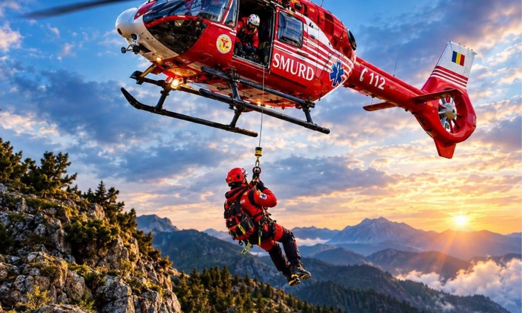 Bușteniul devine punct de pregătire pentru salvarea montană aero. Salvamontiști din toată țara se instruiesc pentru intervențiile cu elicopterul