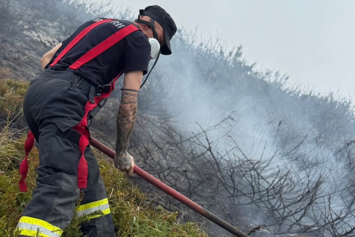 Șase hectare cuprinse de flăcări la Măneciu. Pompierii s-au luptat cu incendiile de vegetație în teren greu accesibil