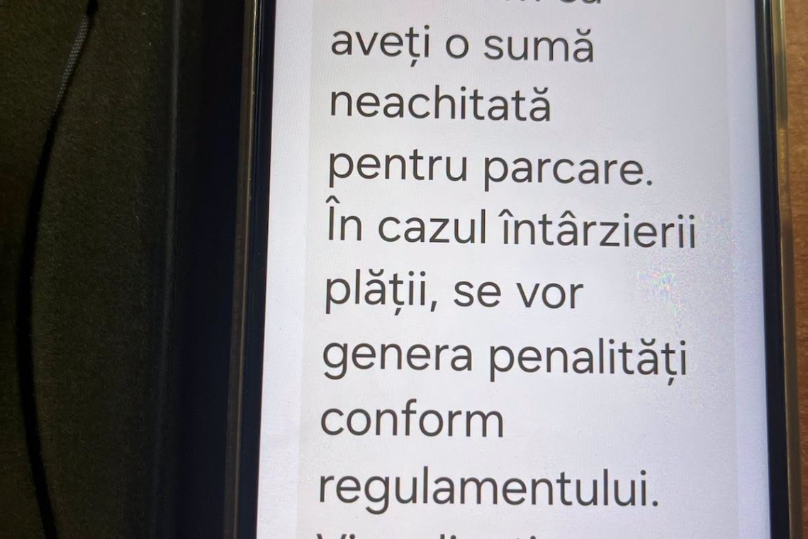 SGU Ploiești atrage atenția asupra unor mesaje SMS false despre datorii la parcare. Șoferii sunt îndemnați să nu acceseze linkurile