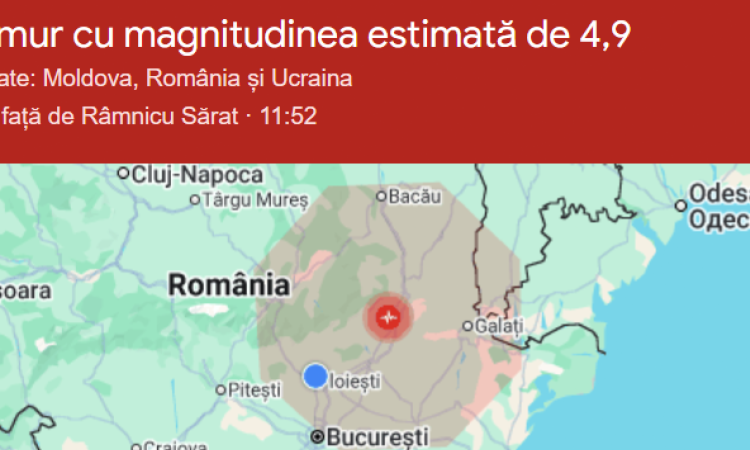 Cutremur resimțit și în Prahova, luni la prânz